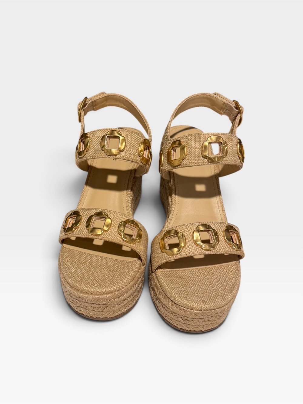 NWOB Larroude Milan Studded Espadrille Wedge Sandals - Picture 2 of 7